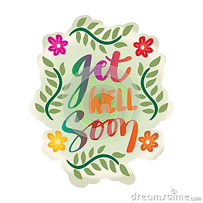 Get well soon hand lettering. Stock Photo