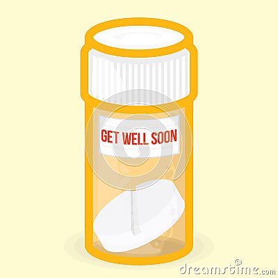 Get well soon healthy vector card Vector Illustration