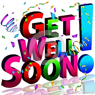 Get Well Soon Message Vector Illustration