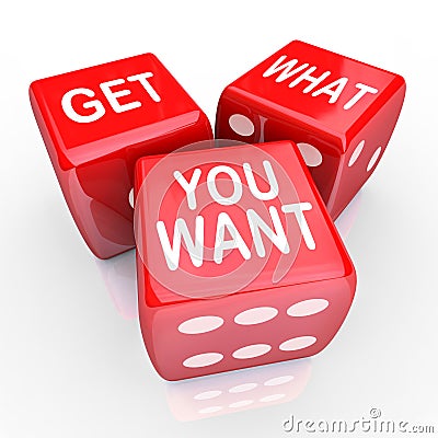 Get What You Want Dice Bet Gamble Risk Stock Photo