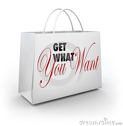 Get What You Want Shopping Bag Shopping Store Stock Photo