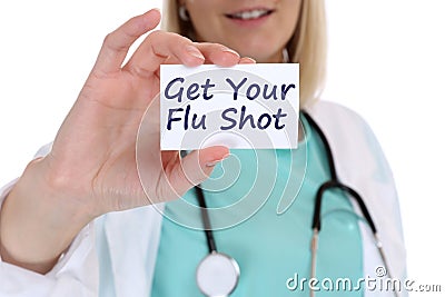 Get your flu shot disease ill illness healthy health doctor nurse Stock Photo