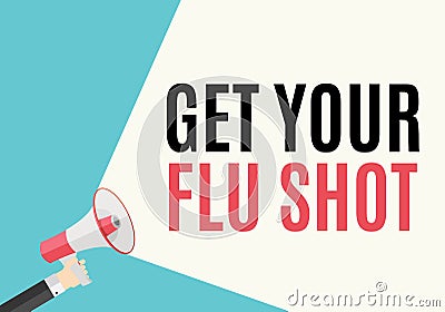 Get Your Flu Shot Vaccination concept flat background. Vector Illustration Stock Photo