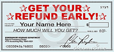 Get Your Tax Refund Early - File Now for Fast Return of Refunds Stock Photo