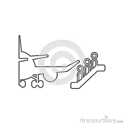 Getting on Board icon. Element of Airport for mobile concept and web apps icon. Outline, thin line icon for website design and Stock Photo