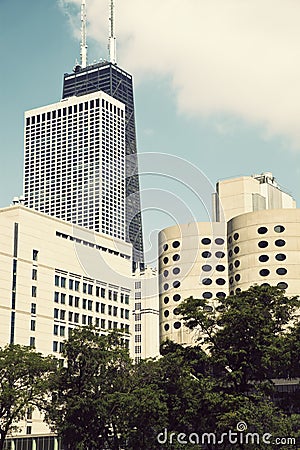 Getting dark in Chicago Stock Photo