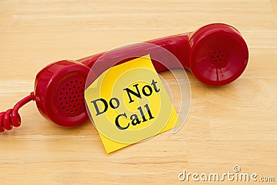 Getting on the do not call list Stock Photo