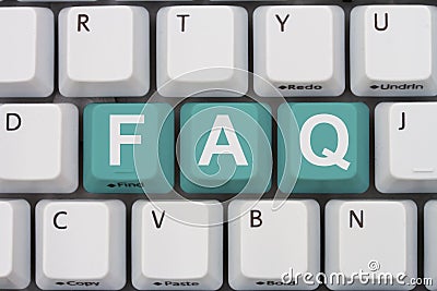 Getting the FAQs online Stock Photo