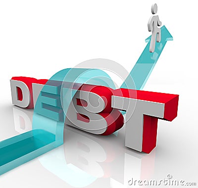 Getting Over Debt Overcome Financial Problem Crisis Stock Photo