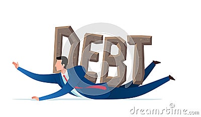 Getting pressed by debt Vector Illustration