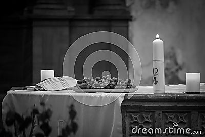 Getting ready for the mass in church Editorial Stock Photo