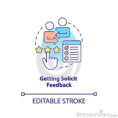 Getting solicit feedback concept icon Vector Illustration