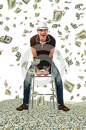 Getting super profits. Stock Photo