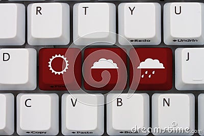 Getting Your Weather Forecast Online Stock Photo