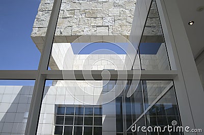 Getty Museum interior glass wall natural light Editorial Stock Photo