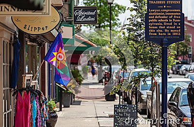 Gettysburg Downtown Sidewalks Editorial Stock Photo