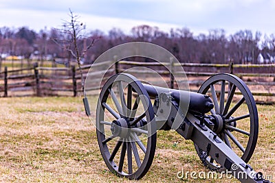 Gettysburg National Park Cannon Still on duty protecting the battlefield Stock Photo