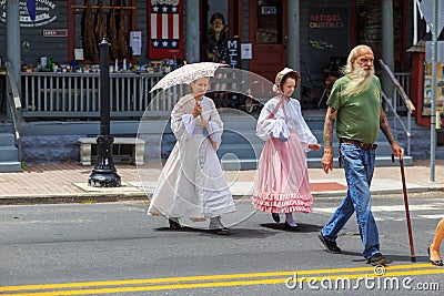 Civil War Reenactor Women Editorial Stock Photo