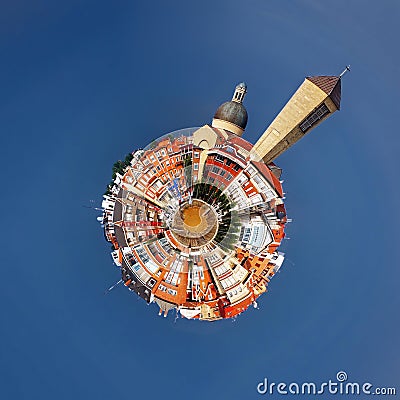 Getxo town with polar coordinates effect Stock Photo