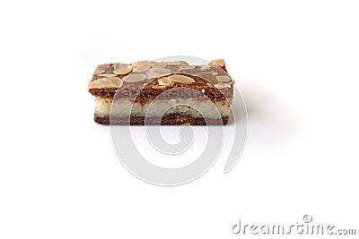 Gevulde speculaas (brown spiced biscuit) on white Stock Photo