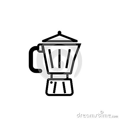 Geyser coffee maker outline icon Vector Illustration