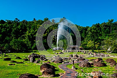 Hot Springs at Doi Pha Hom Pok National Park, Fang, Chiang mai, Thailand Stock Photo