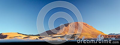 Landscape of . Taken during the sunrise at Geysers of Tatio at Los Flamencos national reserve in Atacama desert (CHILE Stock Photo