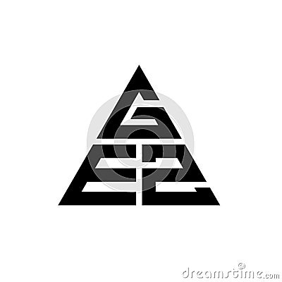 GEZ triangle letter logo design with triangle shape. GEZ triangle logo design monogram. GEZ triangle vector logo template with red Vector Illustration