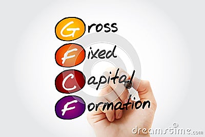 GFCF - Gross Fixed Capital Formation acronym Stock Photo