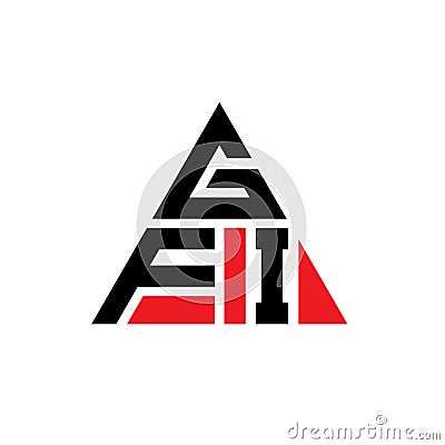 GFI triangle letter logo design with triangle shape. GFI triangle logo design monogram. GFI triangle vector logo template with red Vector Illustration
