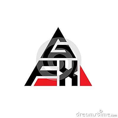 GFX triangle letter logo design with triangle shape. GFX triangle logo design monogram. GFX triangle vector logo template with red Vector Illustration