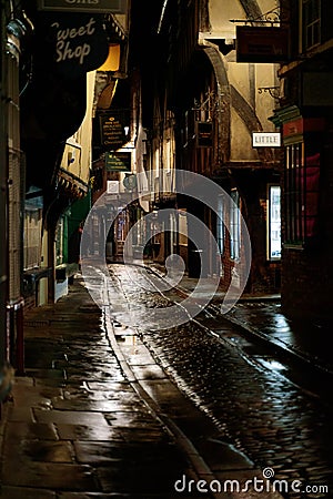 YORK, NORTH YORKSHIRE/UK - FEBRUARY 19 : View of buildings and architecture in the Shambles area of York, North Yorkshire on Febr Editorial Stock Photo