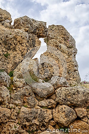 Ggantija, Gozo Island, Malta - April 15th 2023: Ggantija is a megalithic temple complex from the Neolithic era Stock Photo