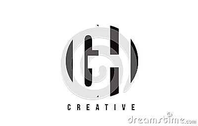 GH G H White Letter Logo Design with Circle Background. Vector Illustration