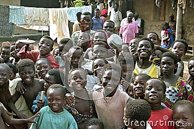 Group portrait of happy Ghanaian children Editorial Stock Photo