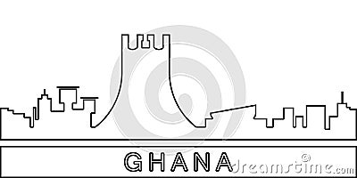 Ghana detailed skyline icon. Element of Cities for mobile concept and web apps icon. Thin line icon for website design and Stock Photo