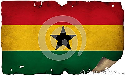 Ghana Flag On Old Paper Stock Photo