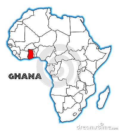 Ghana Africa Map Vector Illustration