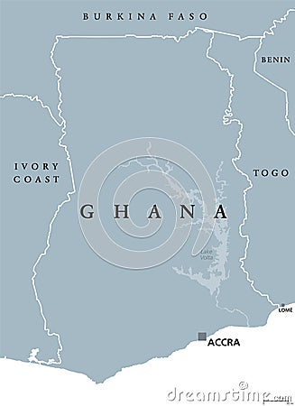 Ghana political map Vector Illustration