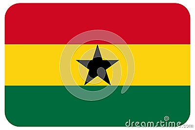 Ghanaian Flag of Ghana round corners Stock Photo
