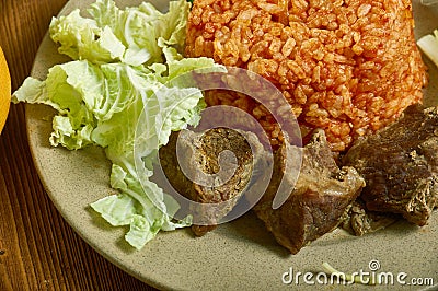 Ghanaian Jollof Rice Stock Photo