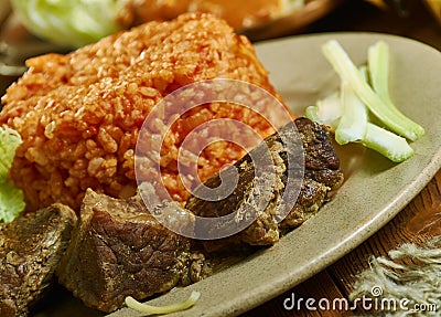 Ghanaian Jollof Rice Stock Photo