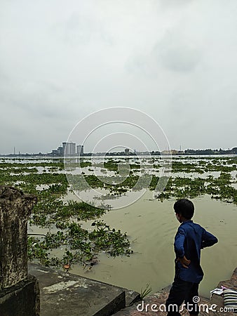 A natural view of Ganges river Editorial Stock Photo