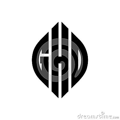 GHD circle letter logo design with circle and ellipse shape. GHD ellipse letters with typographic style. The three initials form a Vector Illustration