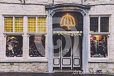 Ghent Christmas Umbrella Shop Editorial Stock Photo