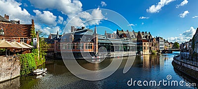 Ghent canal. Ghent, Belgium Stock Photo