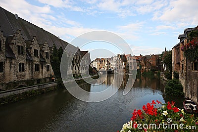 Ghent (Gent) canal Stock Photo