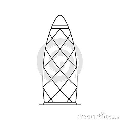 Gherkin building icon London Vector Illustration