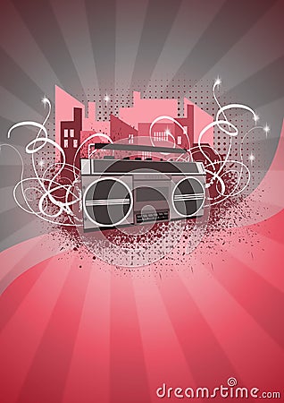 Ghetto blaster background Stock Photo