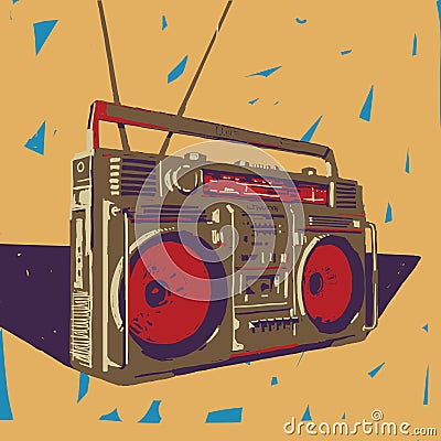 Ghetto blaster illustration Vector Illustration